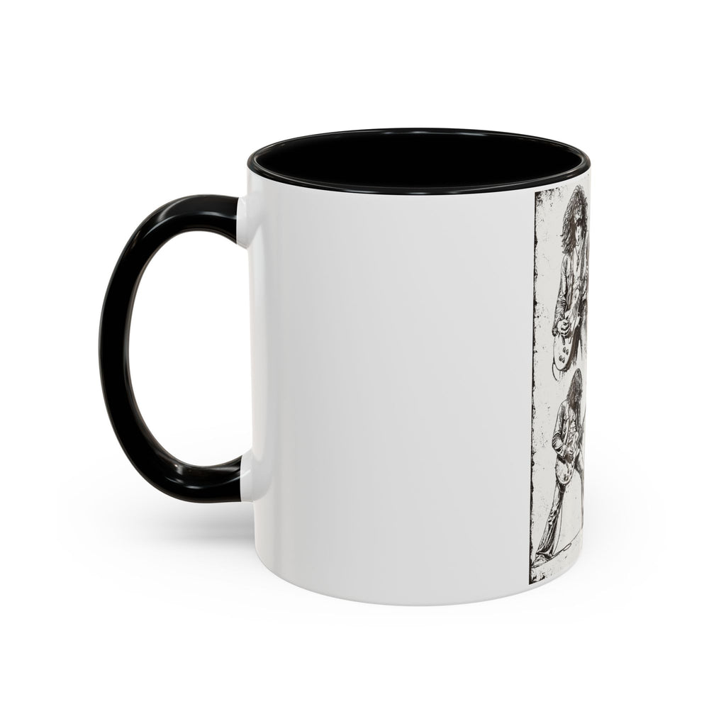 Rock Guitarist Sketch Accent Coffee Mug — Vintage Band Art 11/15oz