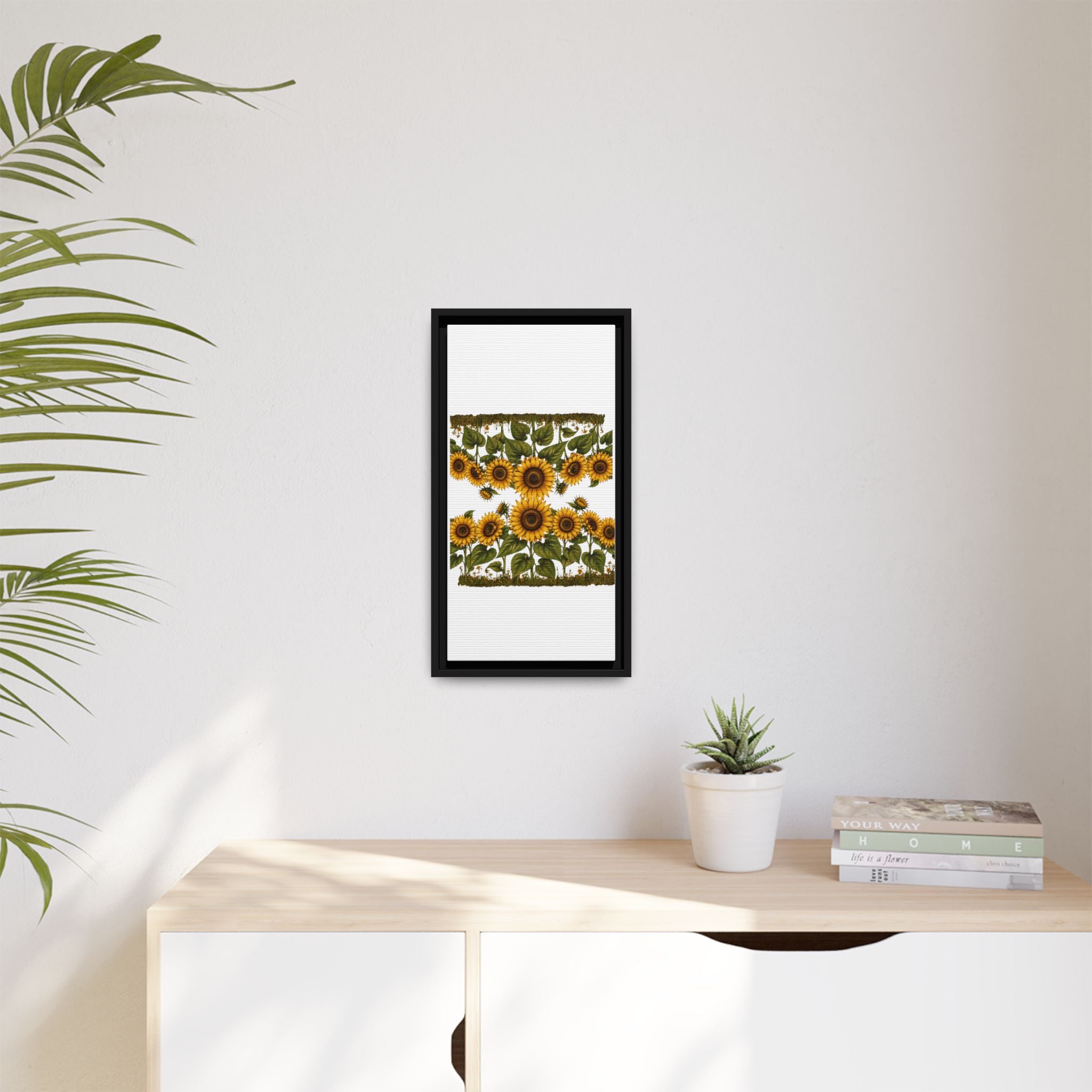 Framed Sunflower Canvas Print — Matte Floral Wall Art