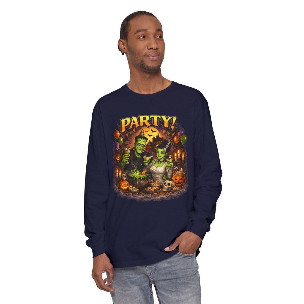 Mr. & Mrs. Frankenstein Halloween Monster Party Long Sleeve T-Shirt