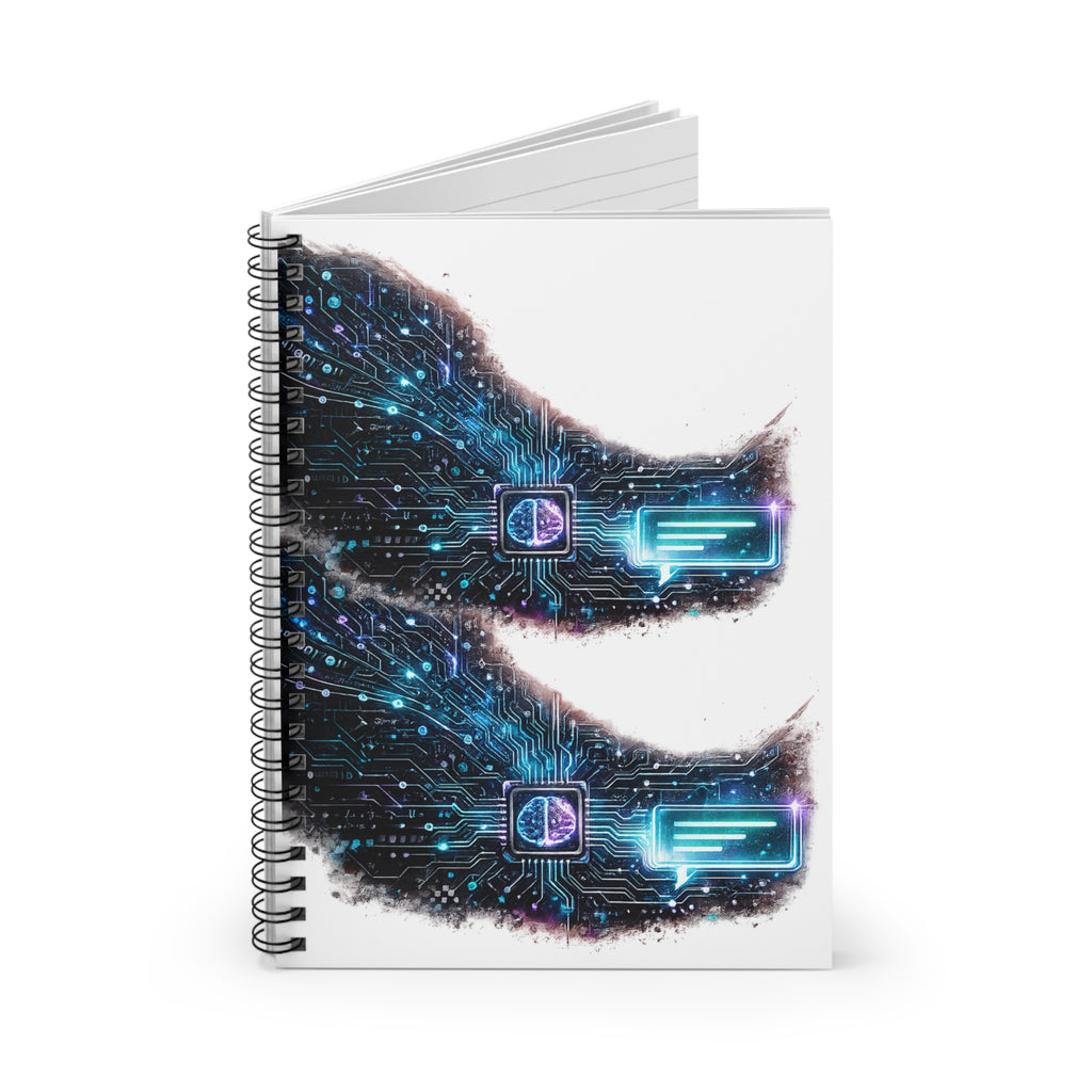 Cyber Circuit Spiral Notebook — Tech Circuitry Journal (Ruled)
