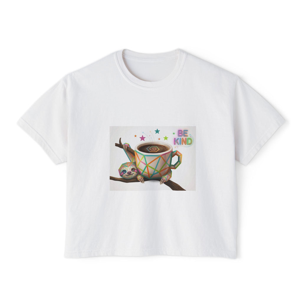 Cute Shiba Inu Coffee Tee — 'in my urge to walk out' Women's Boxy T-Shirt