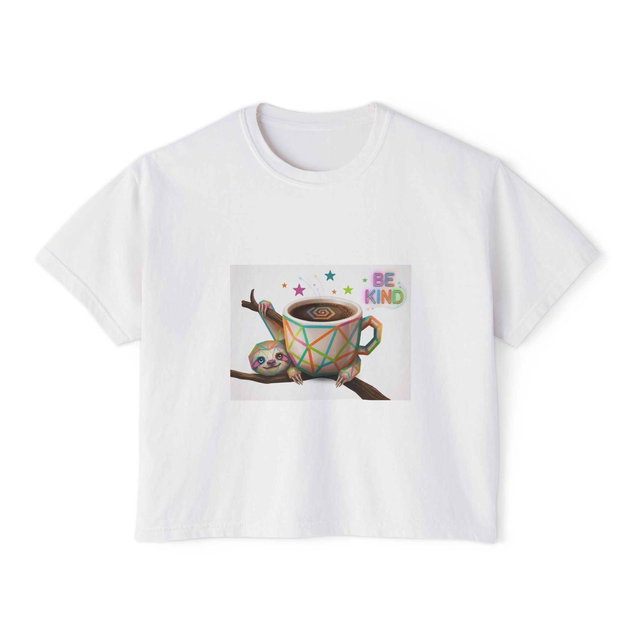 Cute Shiba Inu Coffee Tee — 'in my urge to walk out' Women's Boxy T-Shirt