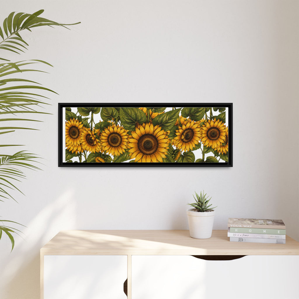 Framed Sunflower Canvas Print — Matte Floral Wall Art