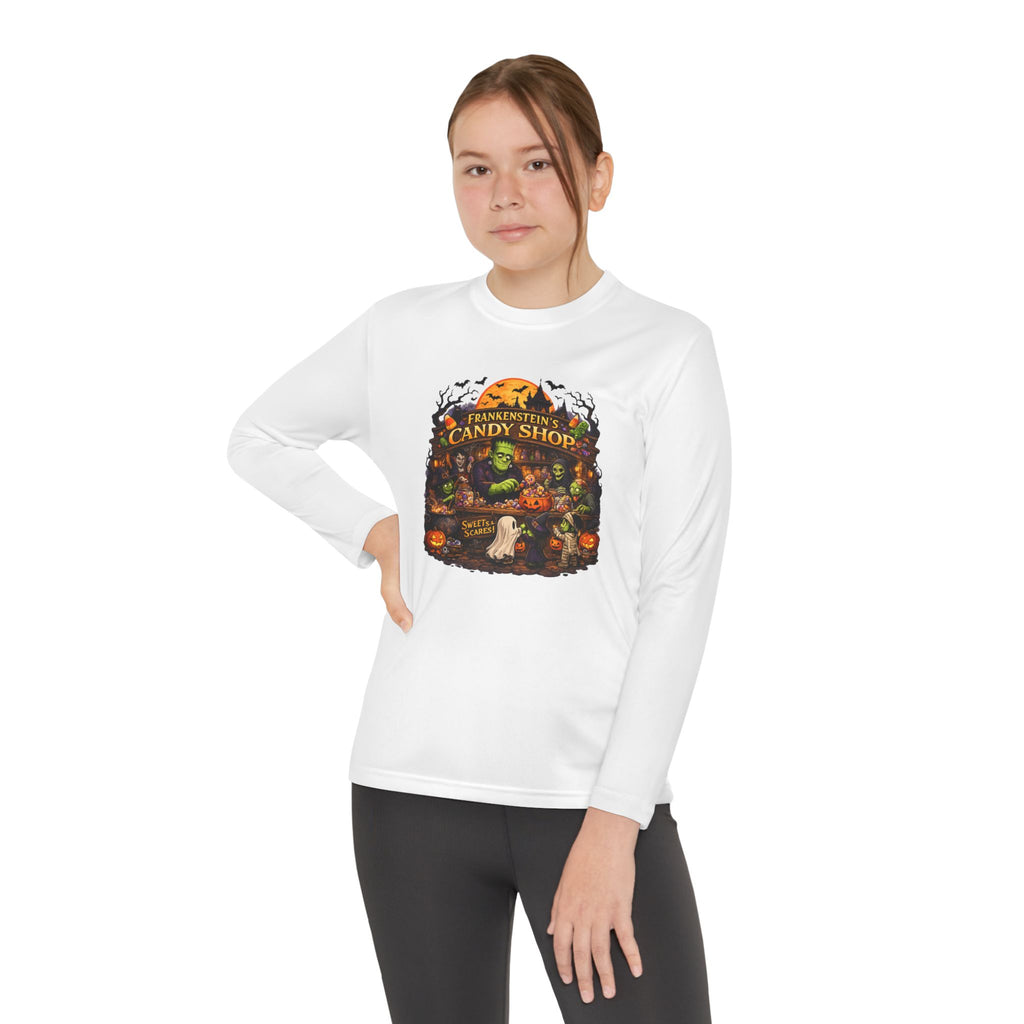 Youth Long Sleeve Tee — Halloween Candy Shop Graphic