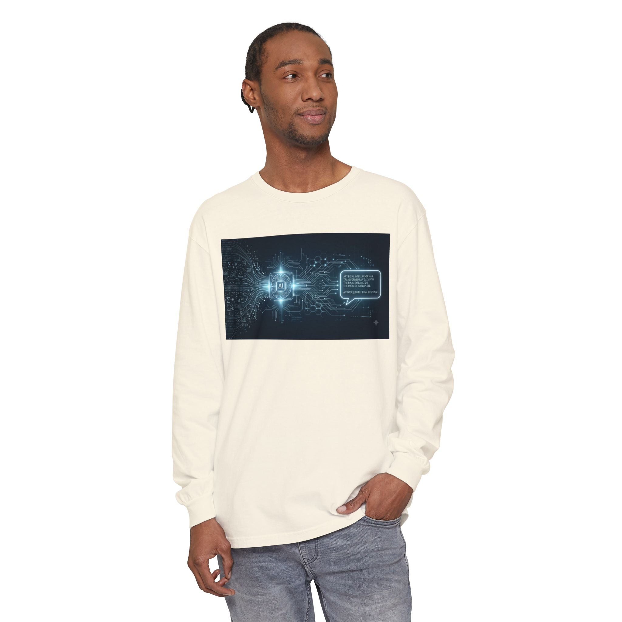 Long Sleeve T-Shirt — Cyber AI Chat Graphic