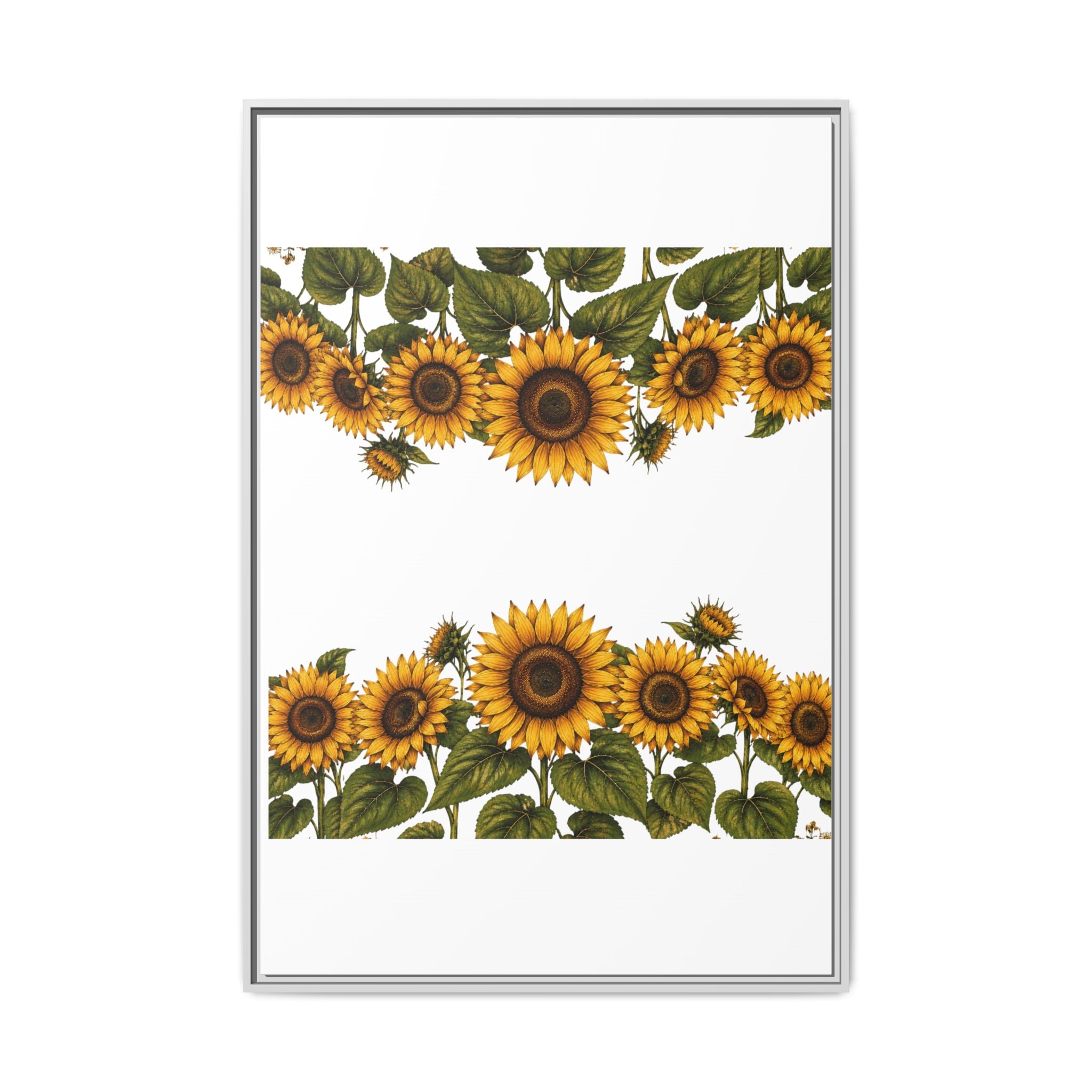 Framed Sunflower Canvas Print — Matte Floral Wall Art