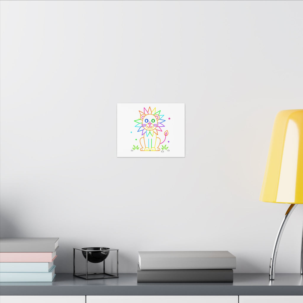 Rainbow Lion Canvas Art — Cute Kids Wall Decor