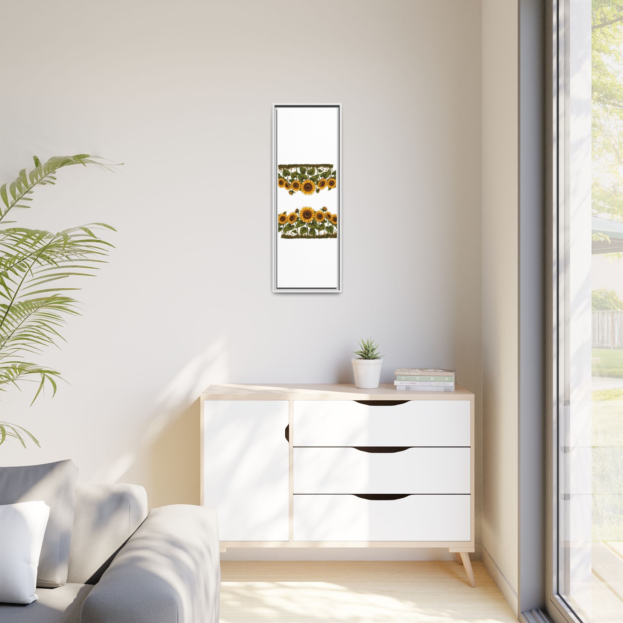 Framed Sunflower Canvas Print — Matte Floral Wall Art