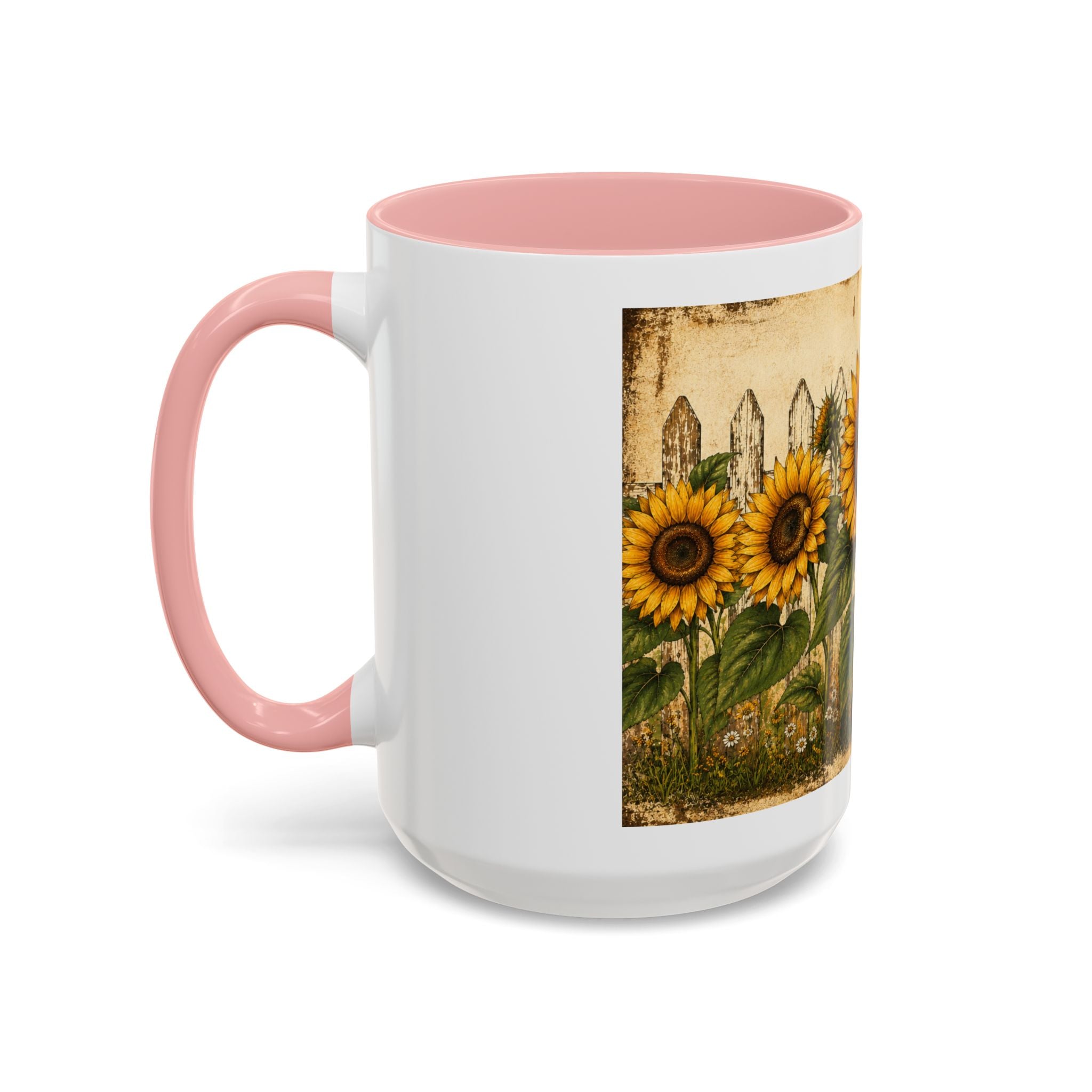 Sunflower Garden Coffee Mug — Vintage Farmhouse Floral Accent Mug