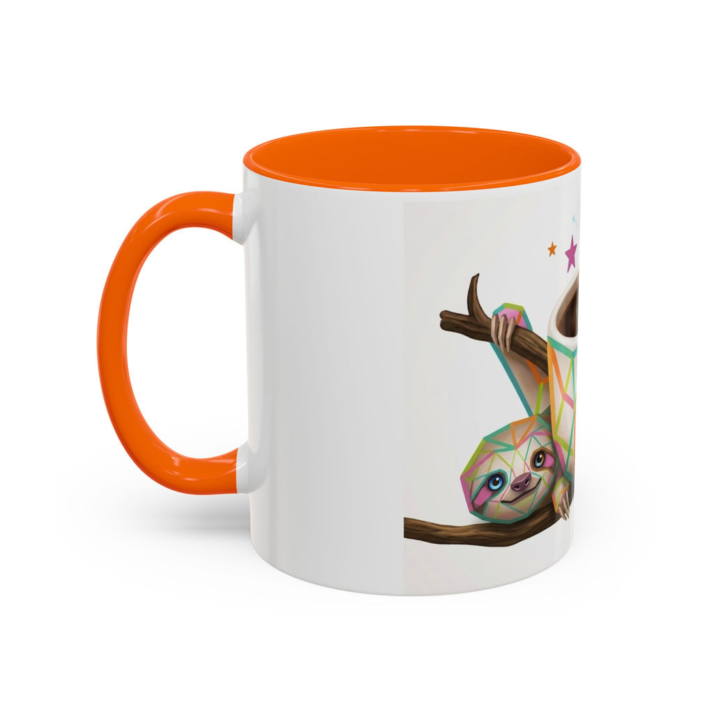 Be Kind Sloth Coffee Mug — Colorful Accent Ceramic Cup (11/15oz)