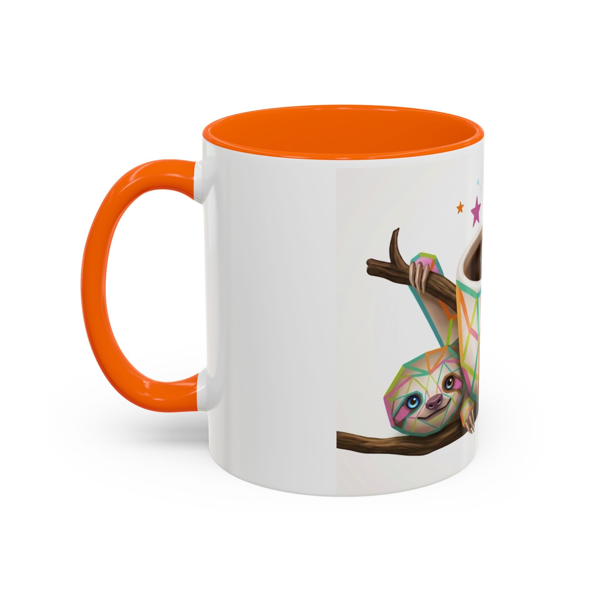 Be Kind Sloth Coffee Mug — Colorful Accent Ceramic Cup (11/15oz)