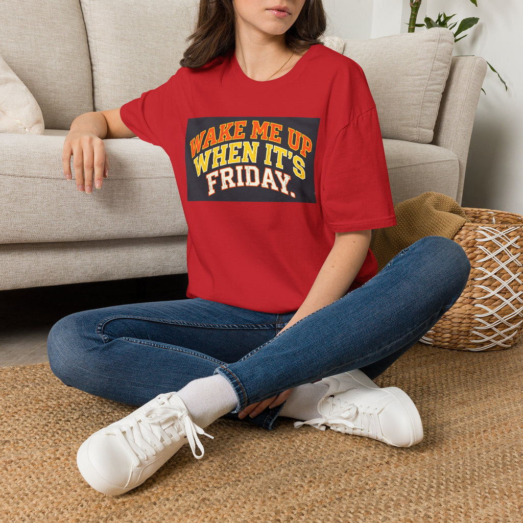 Wake Me Up When It's Friday T-Shirt — Retro Weekend Graphic Tee