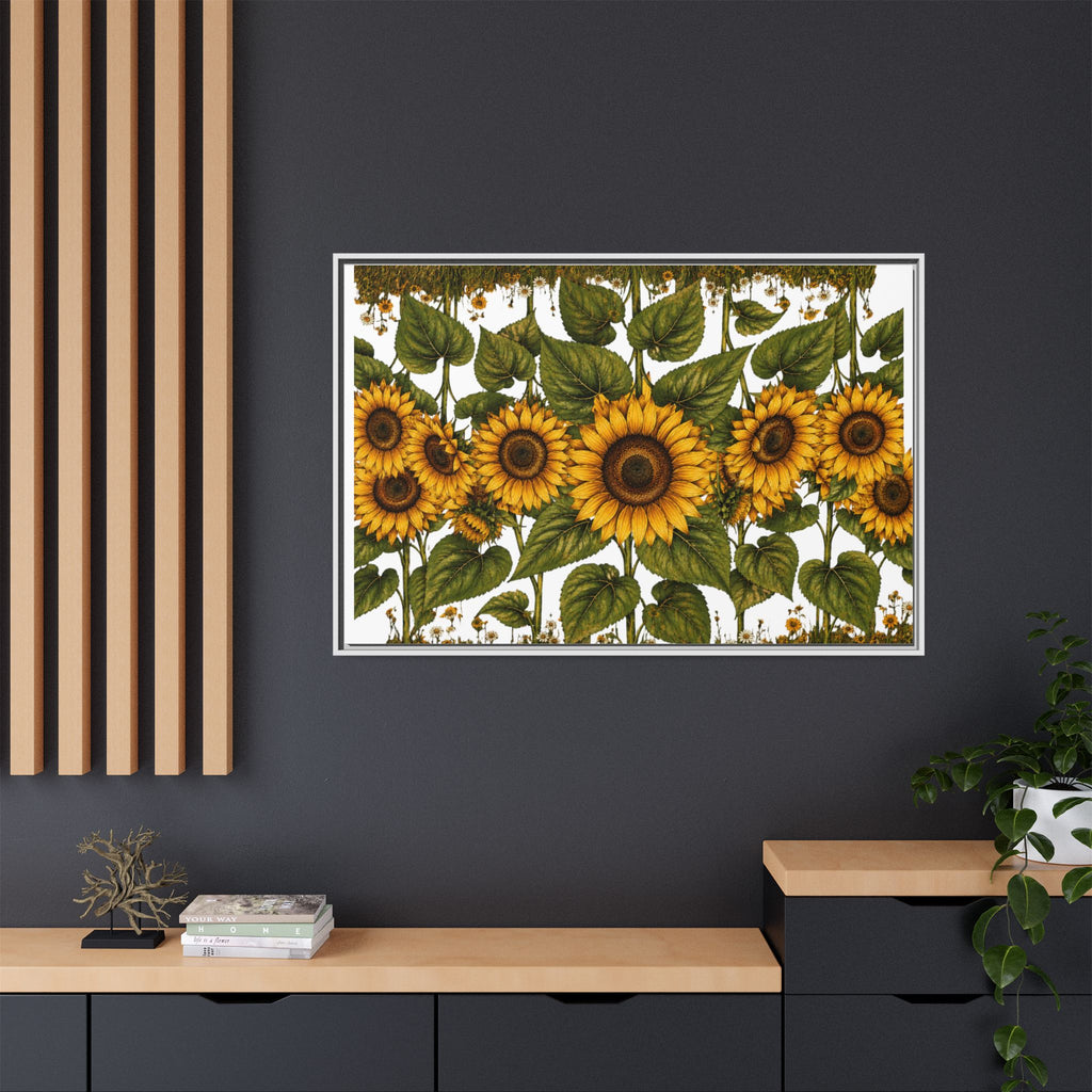 Framed Sunflower Canvas Print — Matte Floral Wall Art