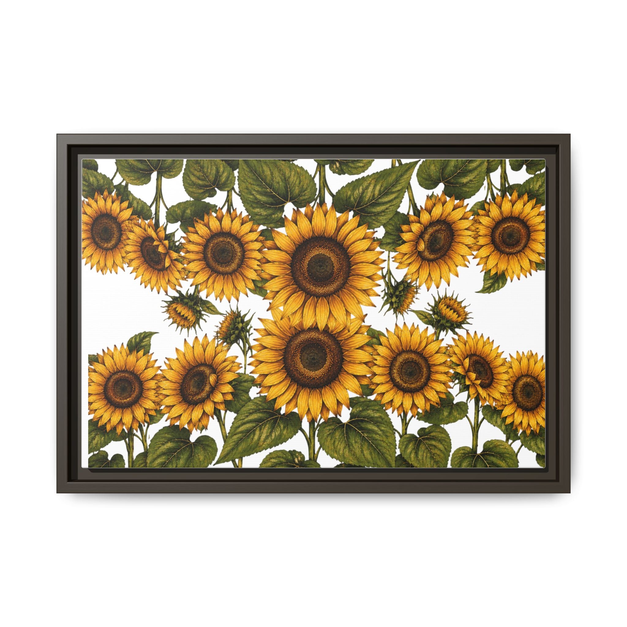 Framed Sunflower Canvas Print — Matte Floral Wall Art