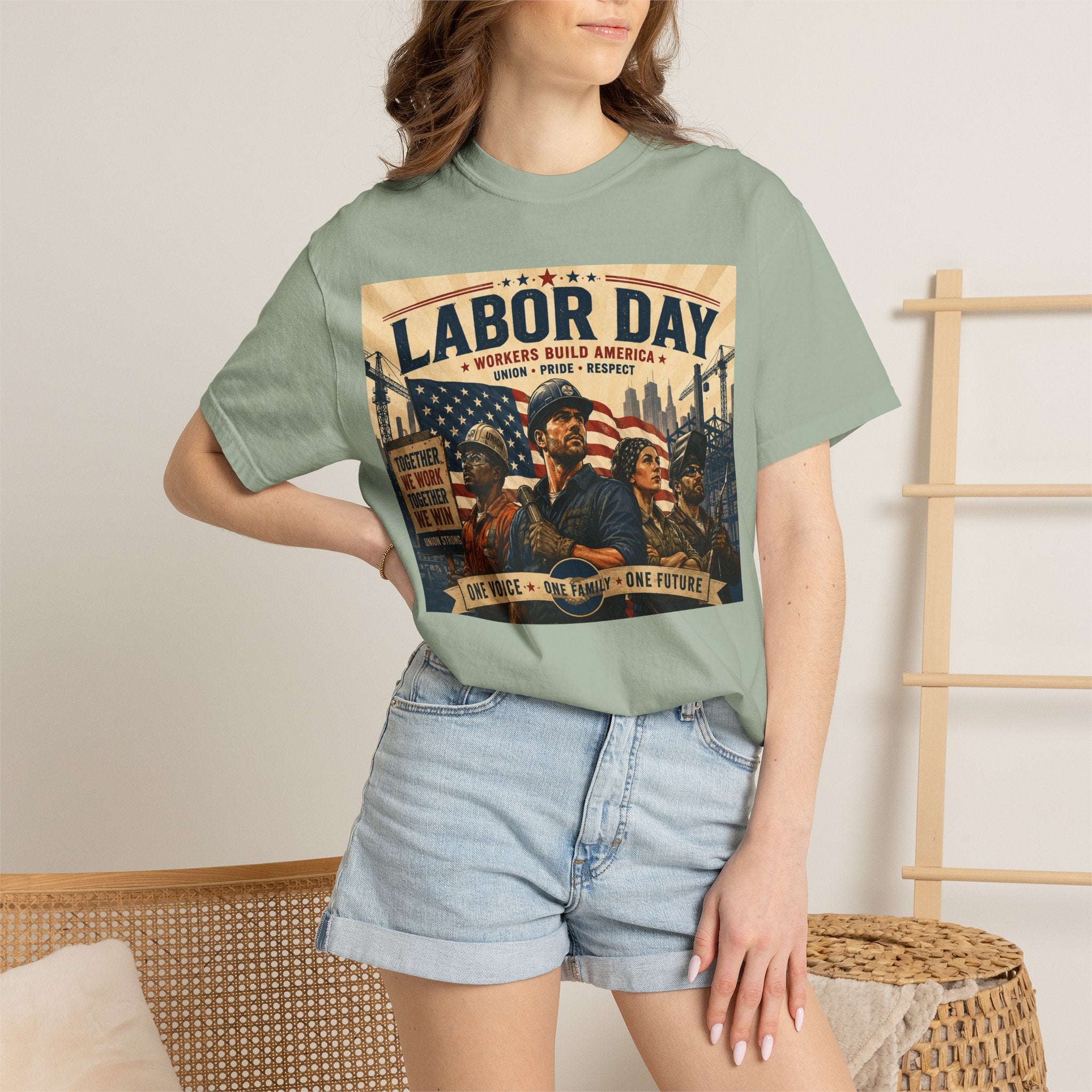 Labor Day T-Shirt — 'Thank a Union' Vintage Patriotic Tee