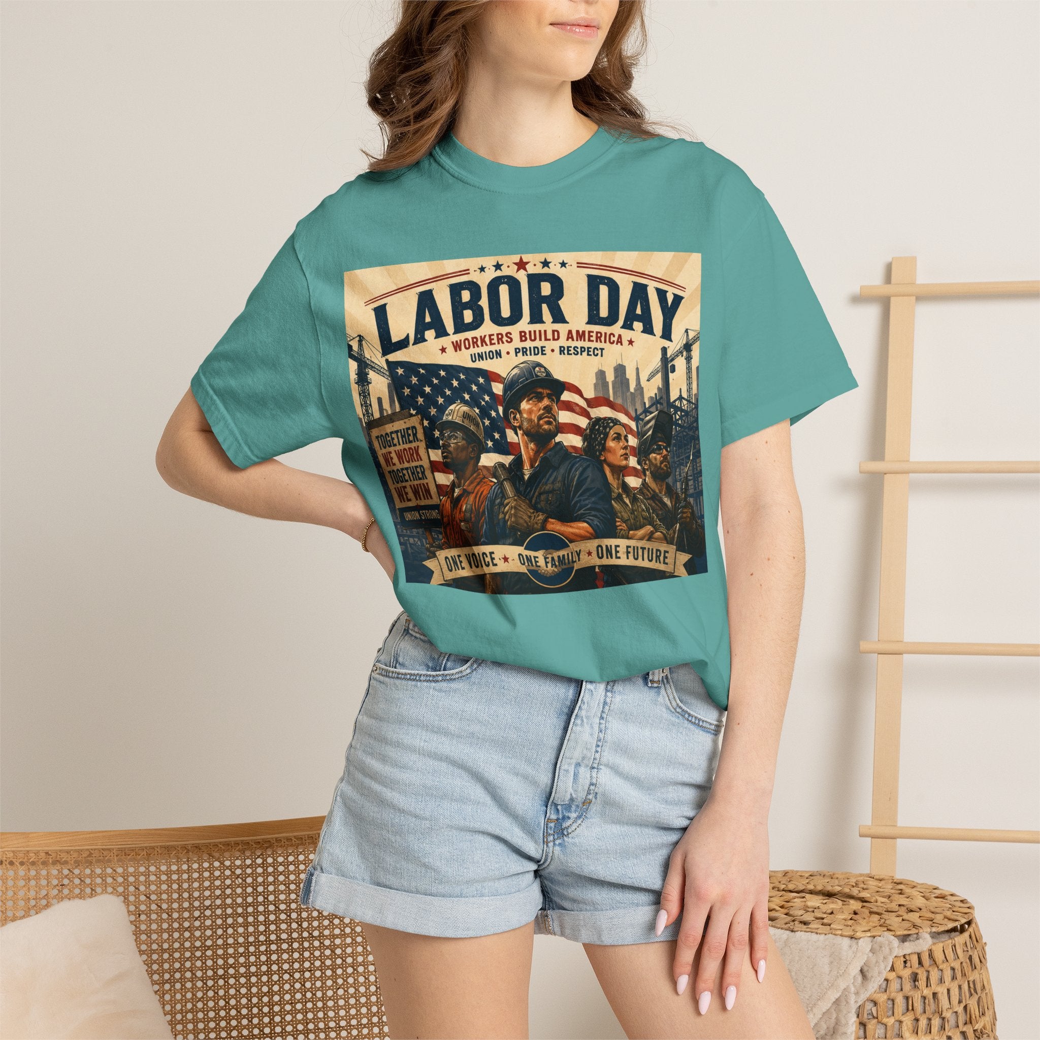 Labor Day T-Shirt — 'Thank a Union' Vintage Patriotic Tee