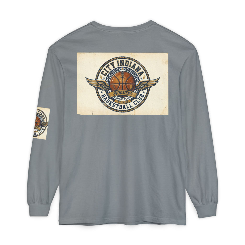Basketball Club Long Sleeve Tee — City Indiana Winged Ball Graphic