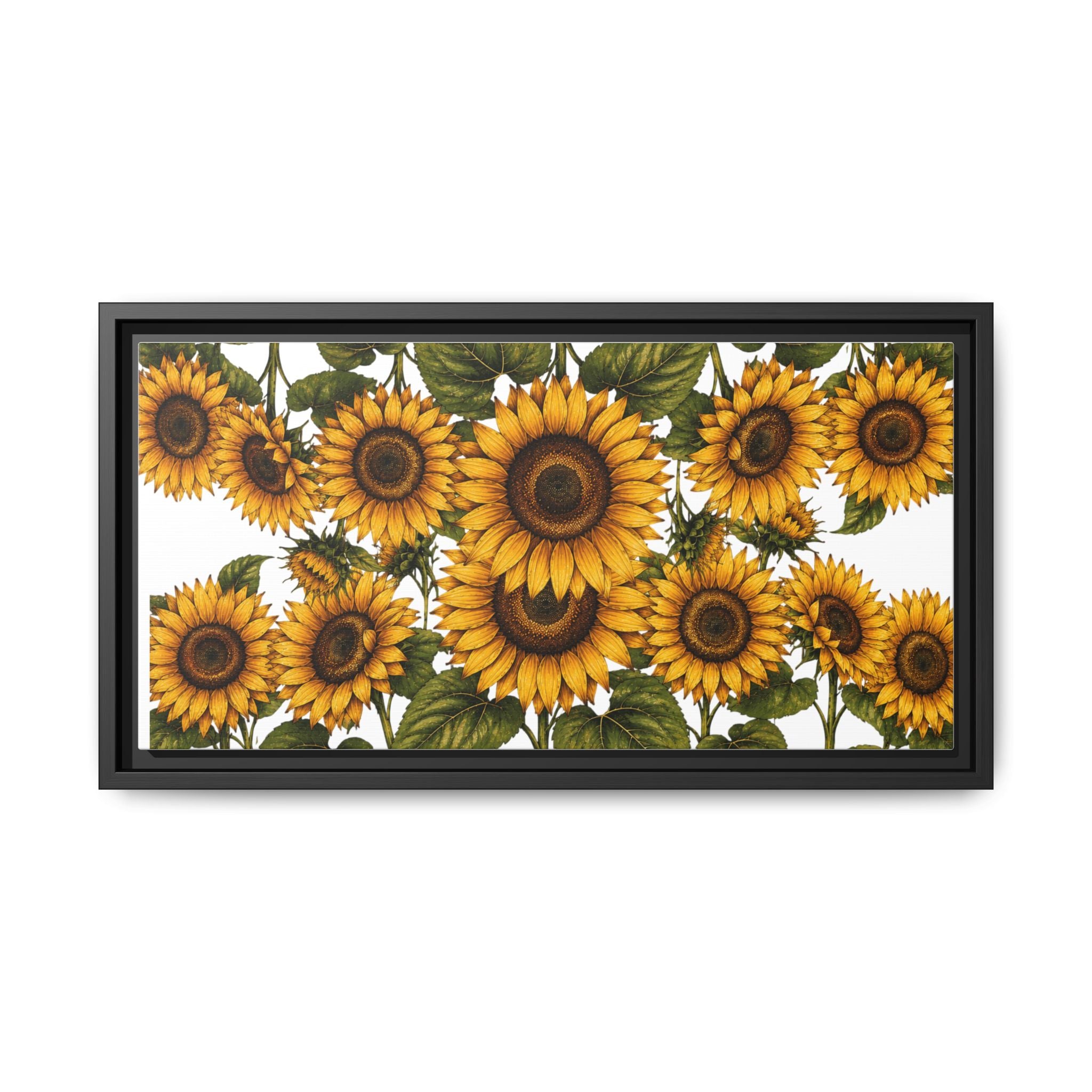 Framed Sunflower Canvas Print — Matte Floral Wall Art