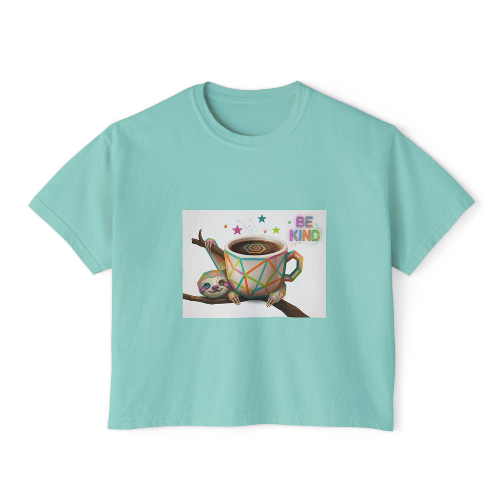 Cute Shiba Inu Coffee Tee — 'in my urge to walk out' Women's Boxy T-Shirt