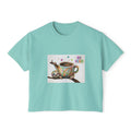 Cute Shiba Inu Coffee Tee — 'in my urge to walk out' Women's Boxy T-Shirt