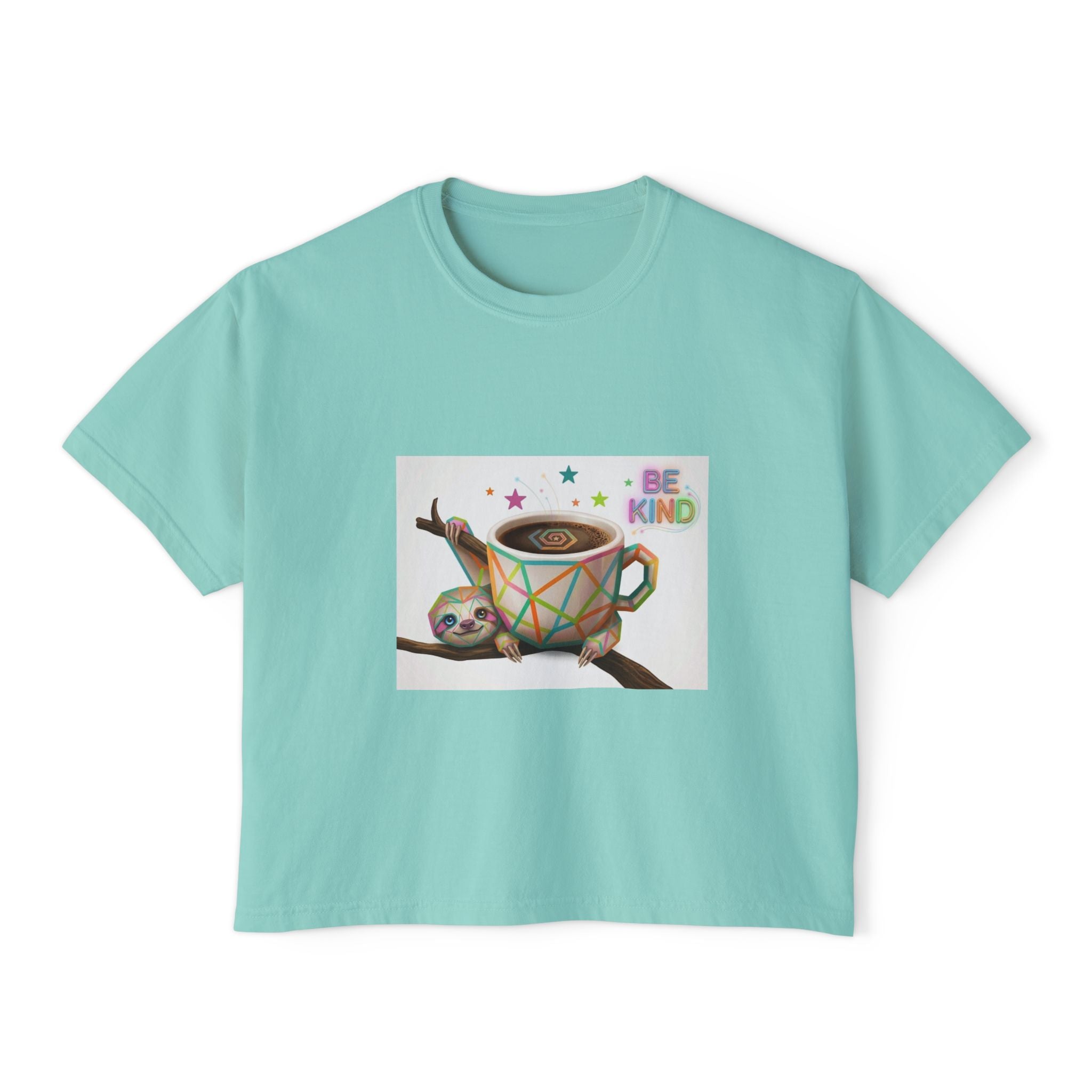 Cute Shiba Inu Coffee Tee — 'in my urge to walk out' Women's Boxy T-Shirt