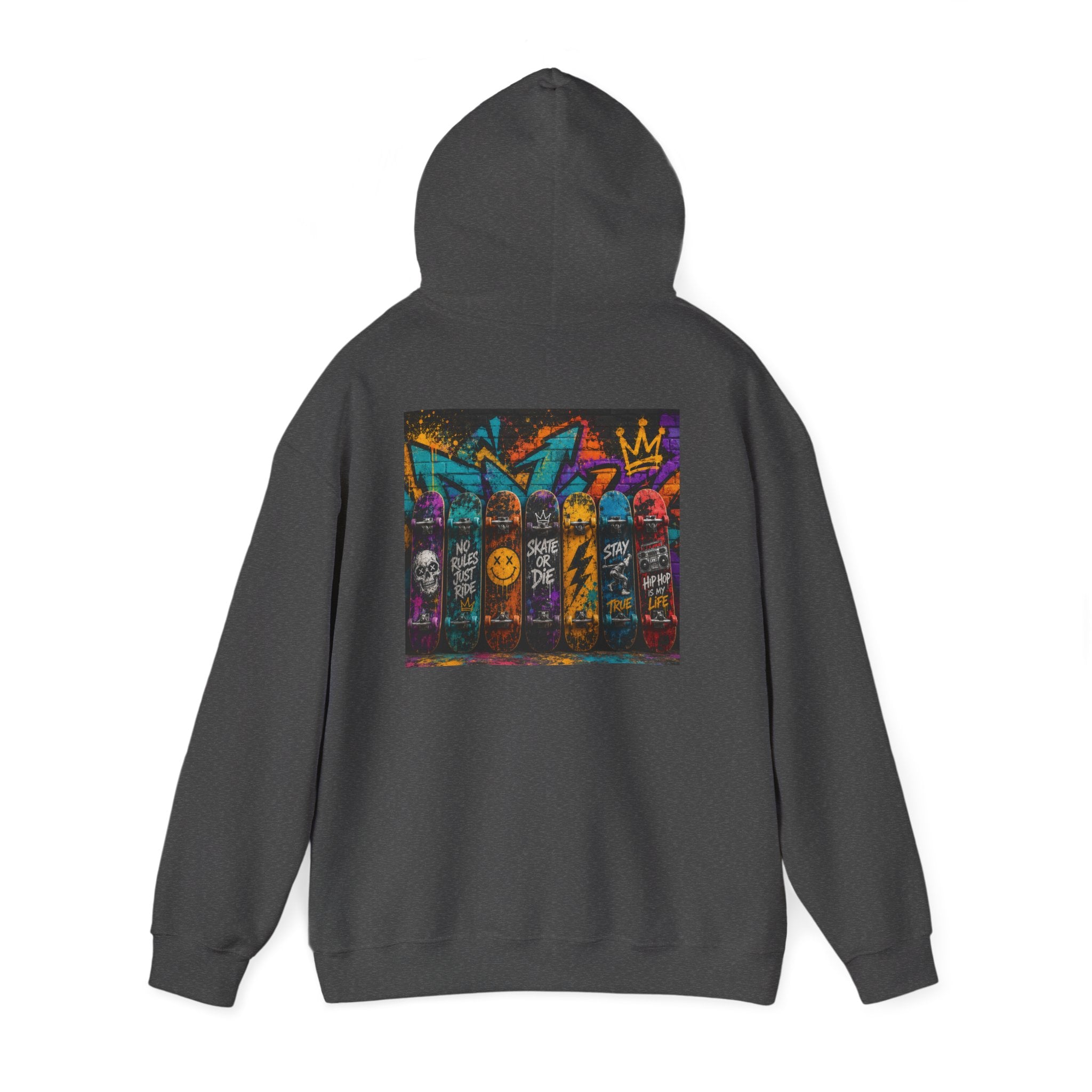 Skate Crew Graffiti Hoodie — Urban Skateboard Art Pullover