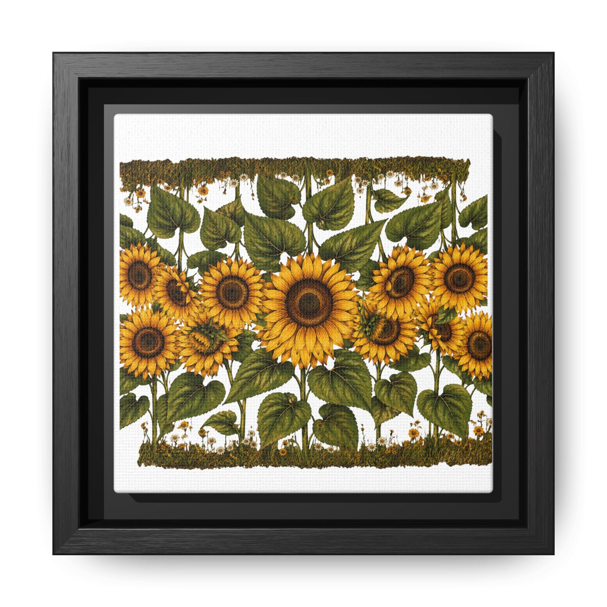 Framed Sunflower Canvas Print — Matte Floral Wall Art