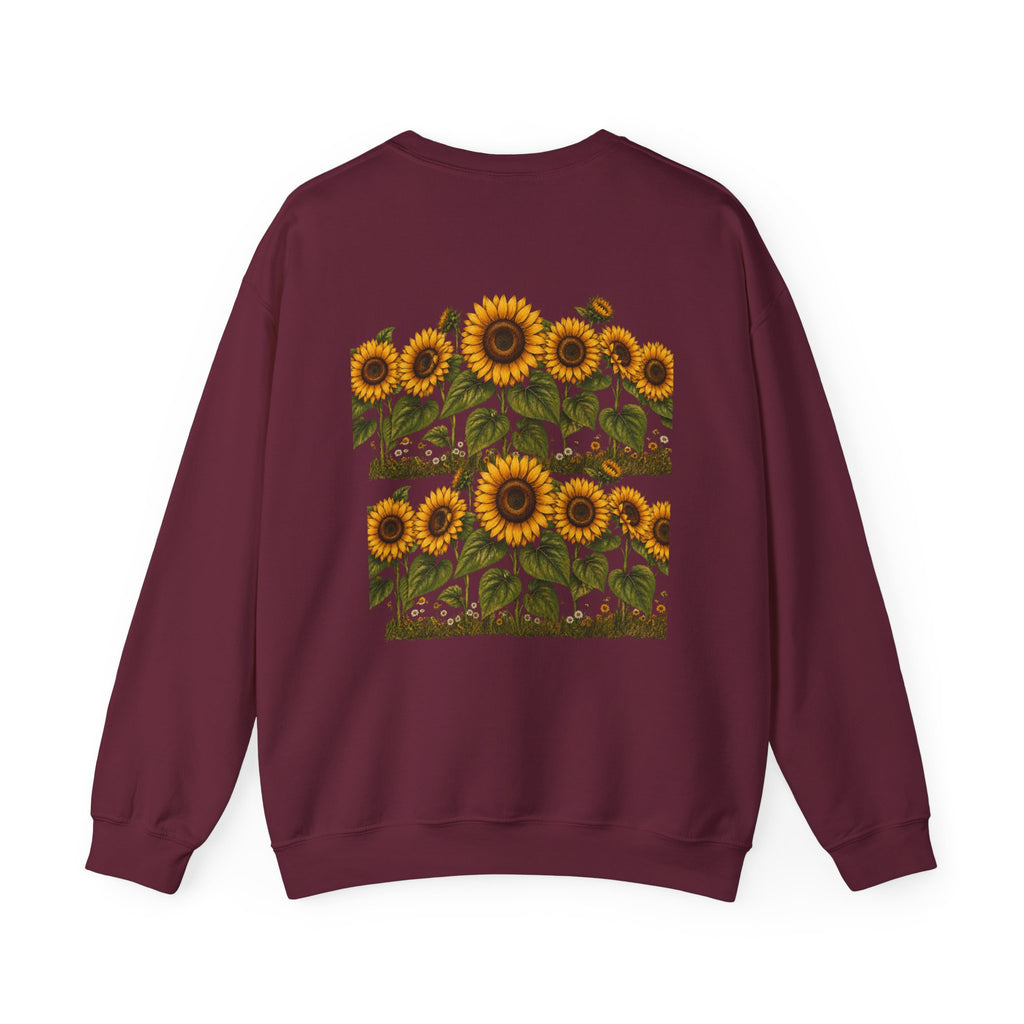 Sunflower Field Crewneck Sweatshirt — Vintage Botanical Floral Pullover