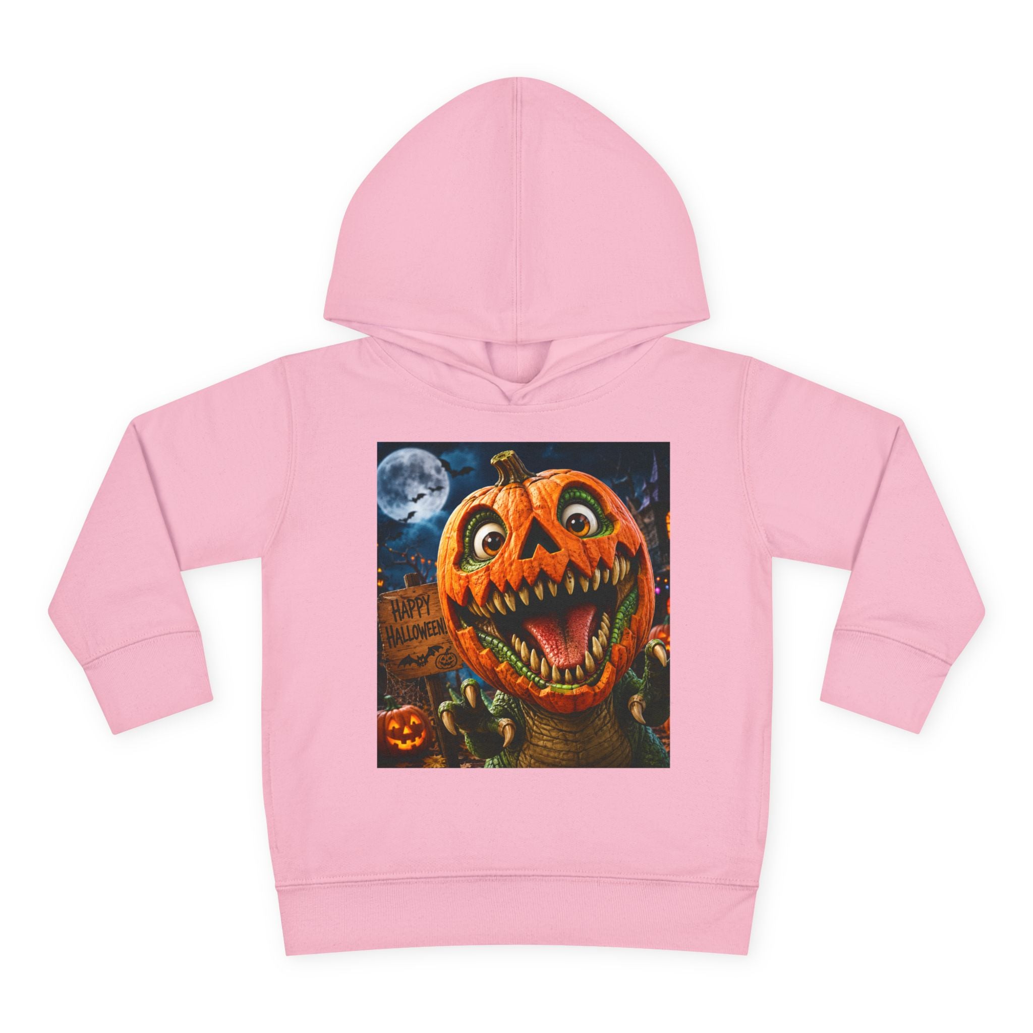 Halloween Toddler Hoodie — Dinosaur Creepy Jack-O'-Lantern Pumpkin Halloween Pullover
