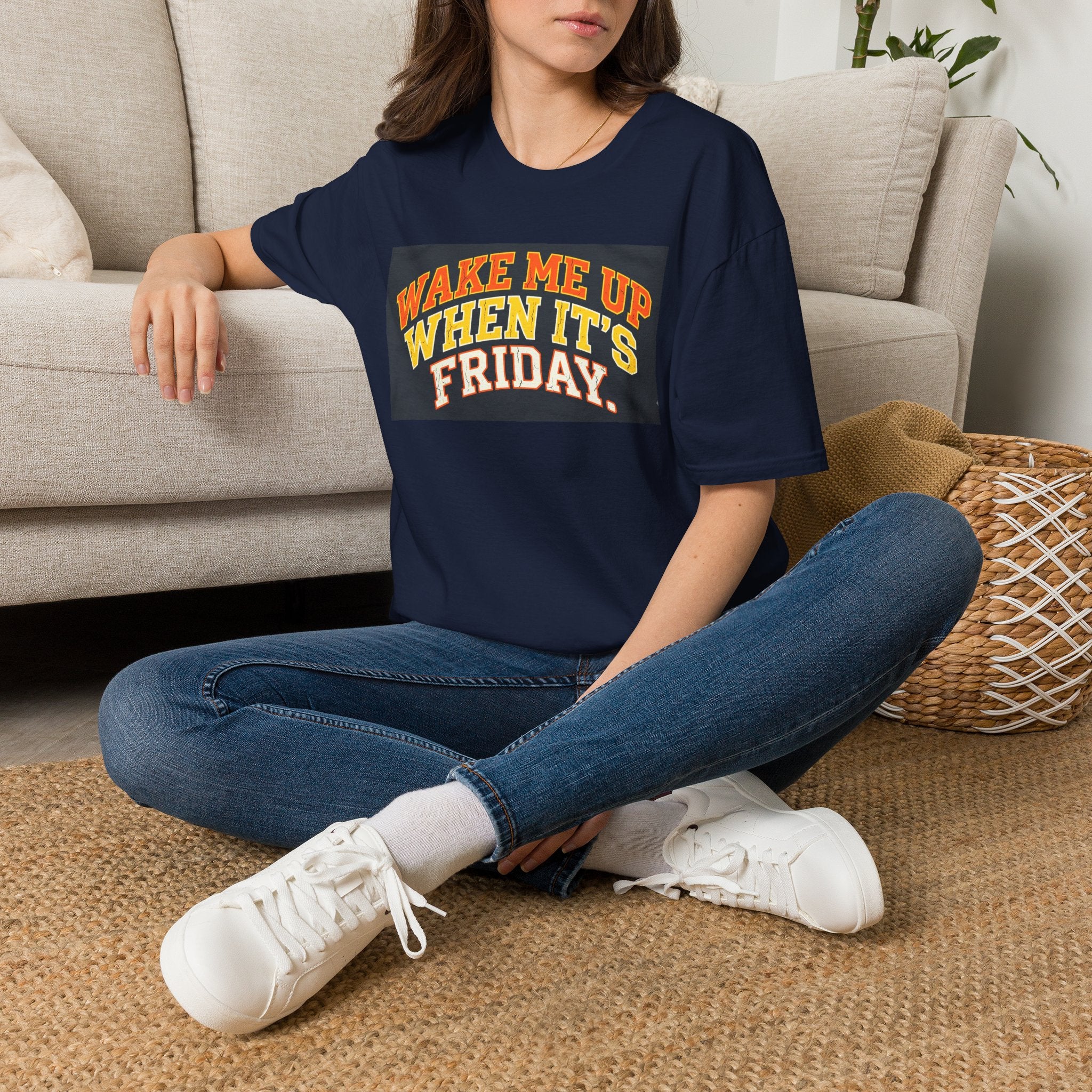 Wake Me Up When It's Friday T-Shirt — Retro Weekend Graphic Tee