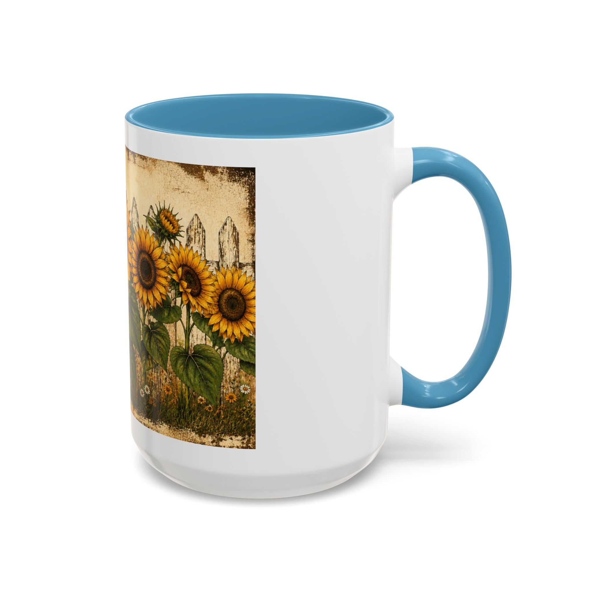 Sunflower Garden Coffee Mug — Vintage Farmhouse Floral Accent Mug