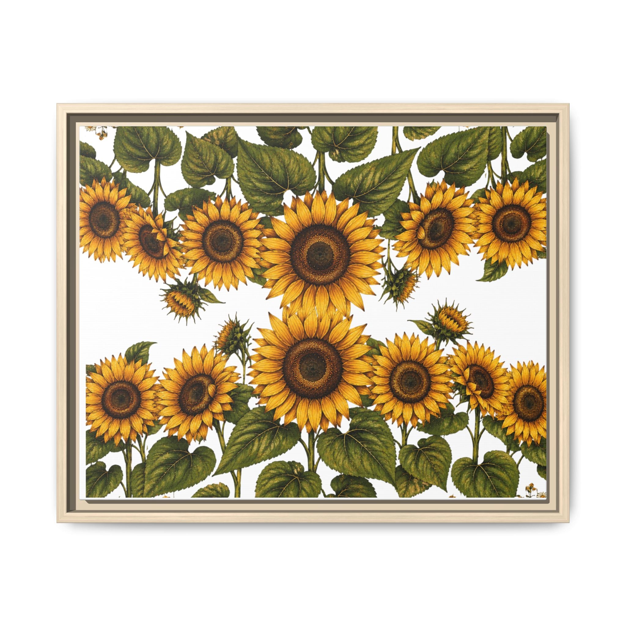 Framed Sunflower Canvas Print — Matte Floral Wall Art