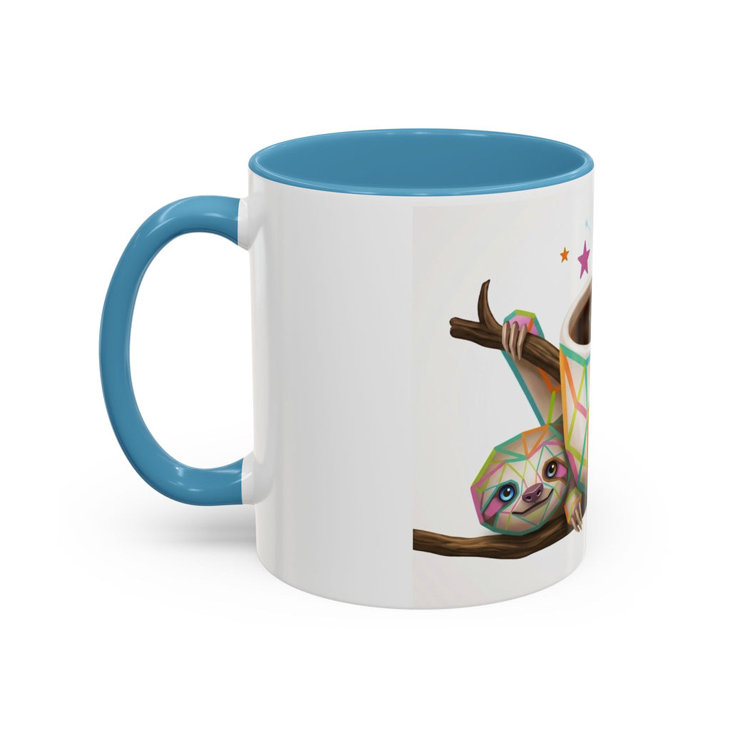 Be Kind Sloth Coffee Mug — Colorful Accent Ceramic Cup (11/15oz)