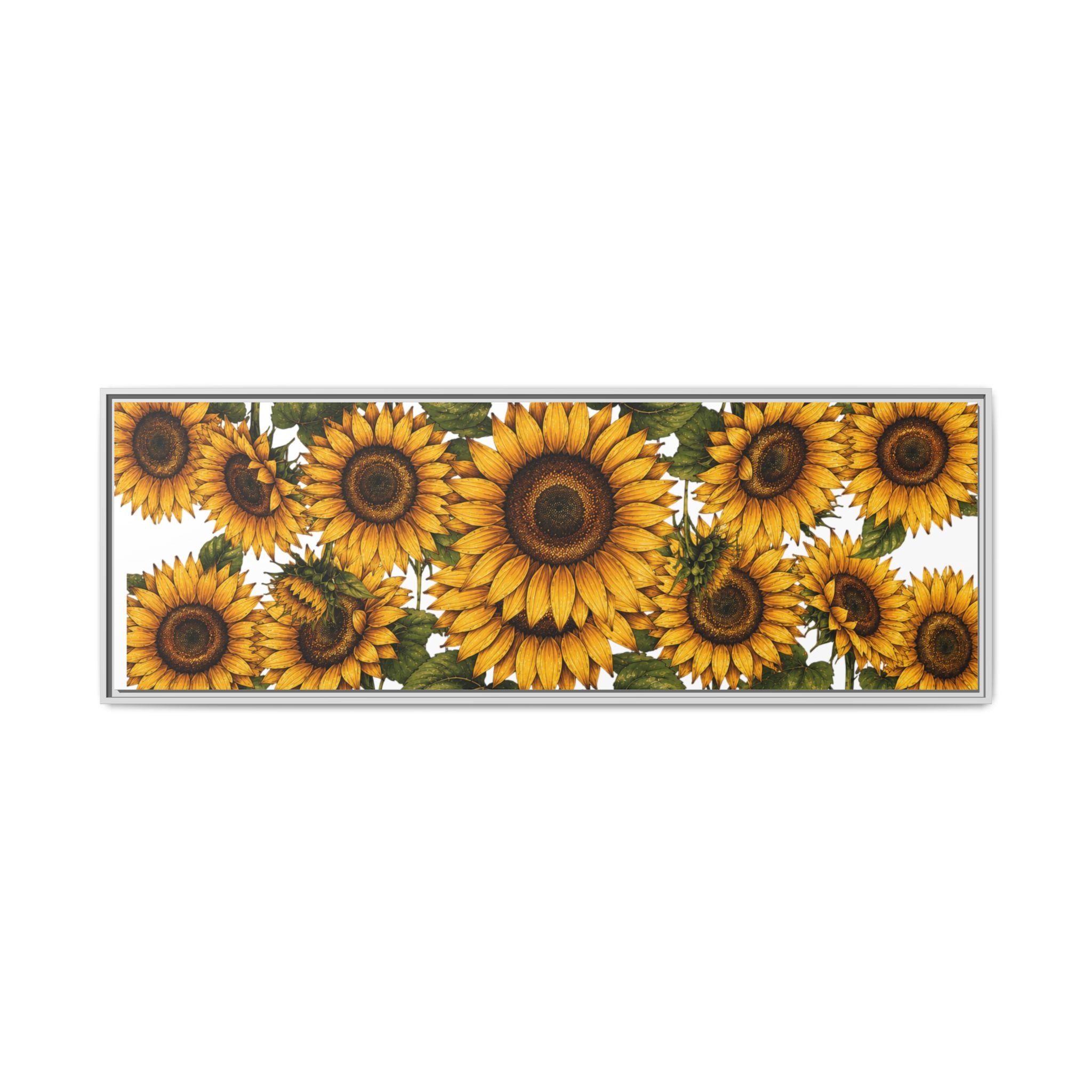 Framed Sunflower Canvas Print — Matte Floral Wall Art