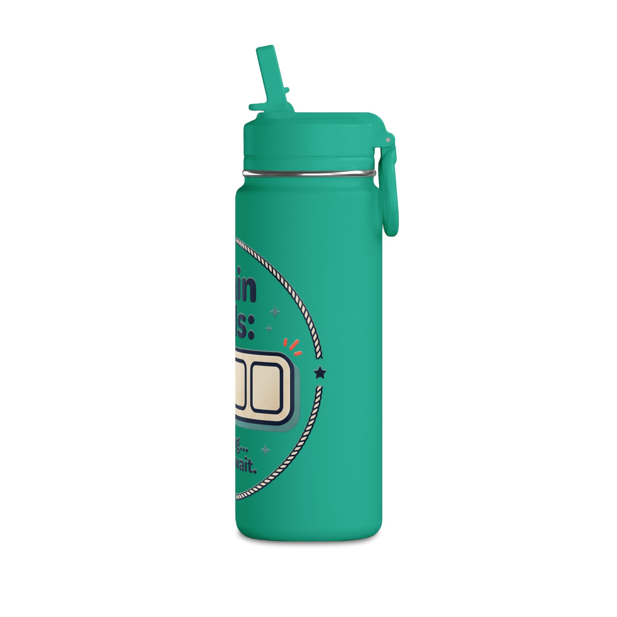 Water Bottle — "Brain Cells: loading... please wait." 20oz Funny Hydration Bottle