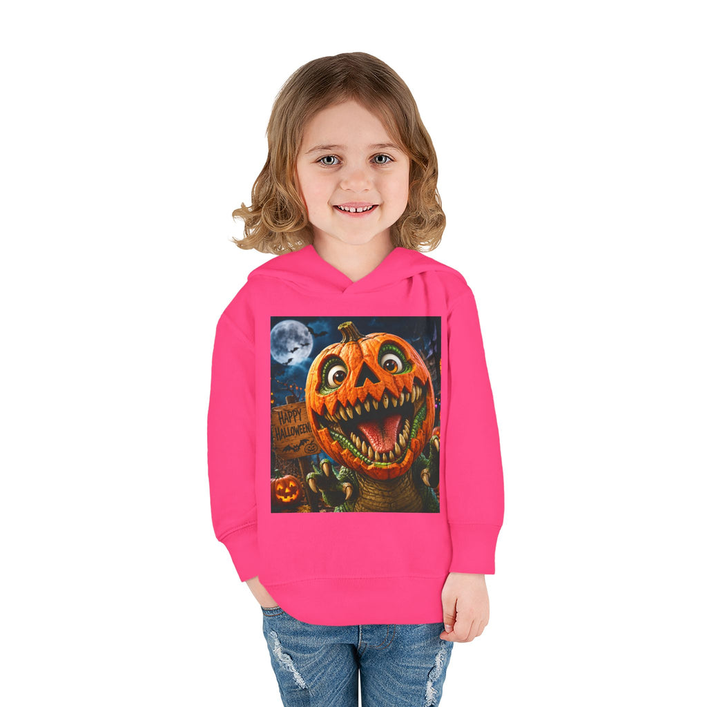 Halloween Toddler Hoodie — Dinosaur Creepy Jack-O'-Lantern Pumpkin Halloween Pullover
