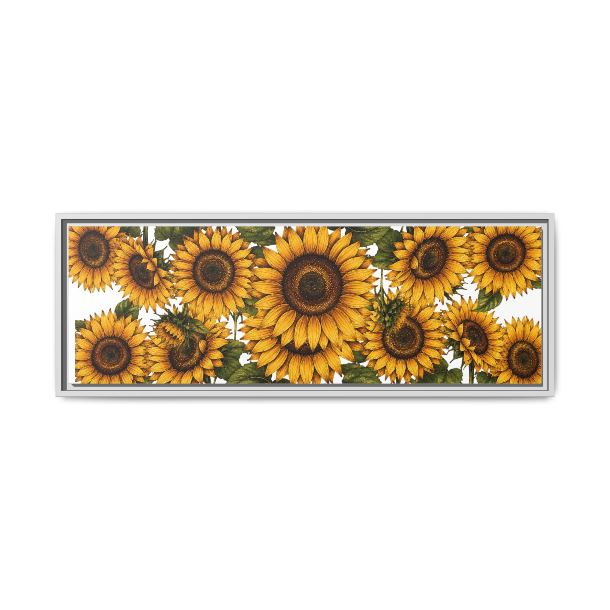 Framed Sunflower Canvas Print — Matte Floral Wall Art