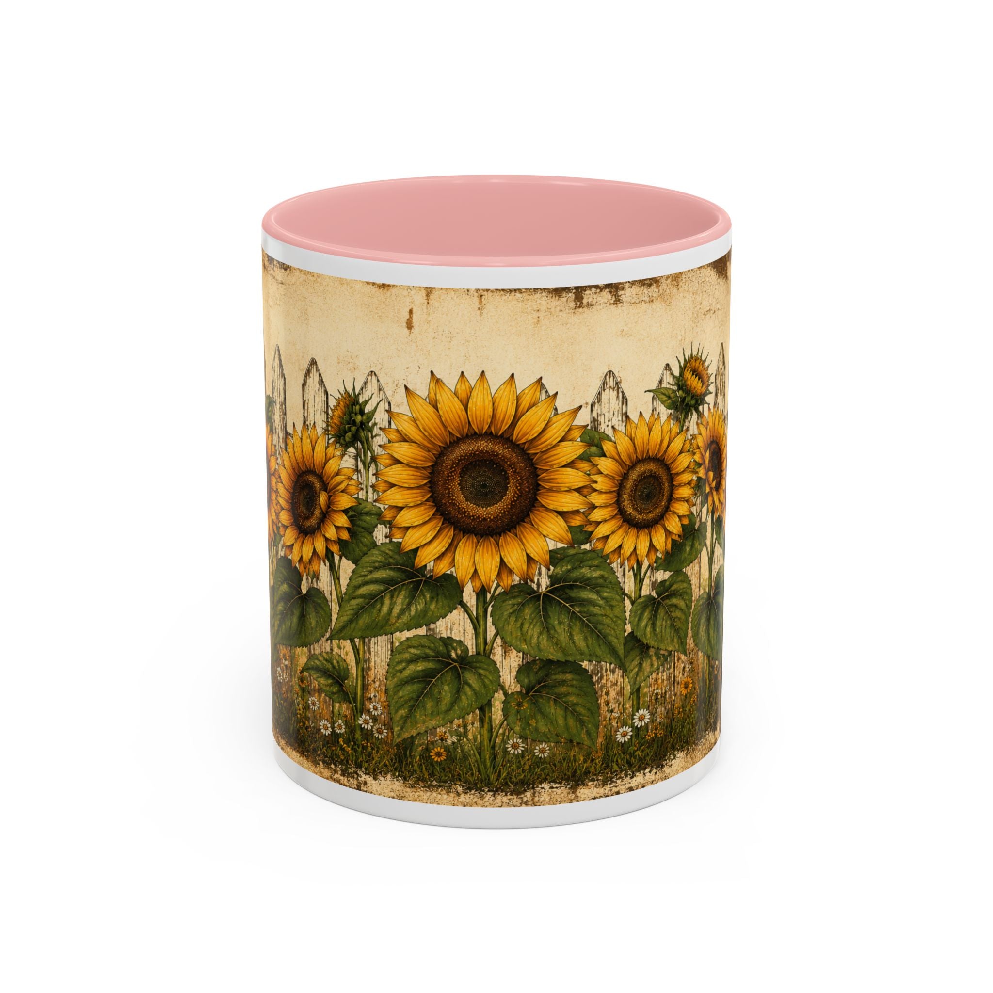 Sunflower Garden Coffee Mug — Vintage Farmhouse Floral Accent Mug