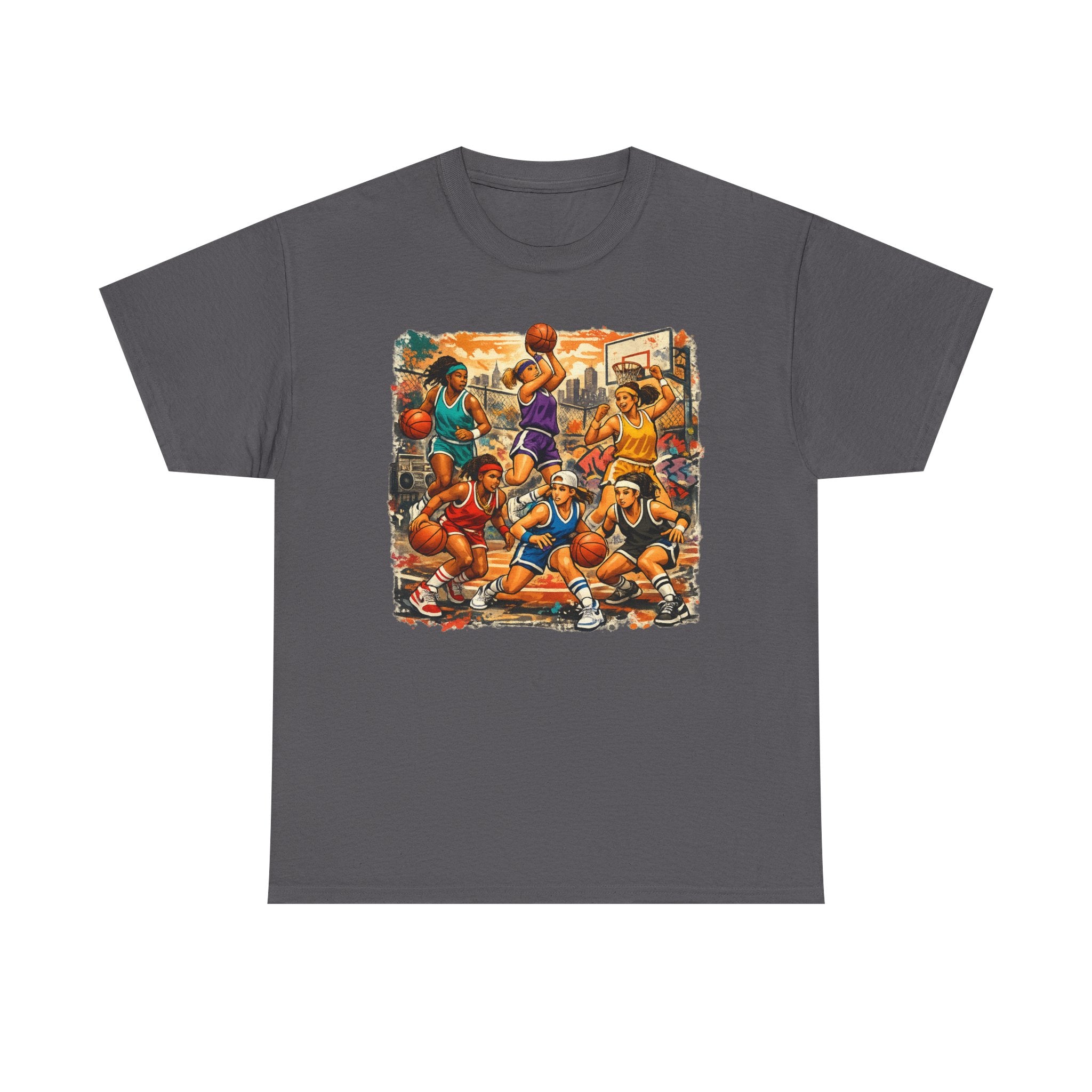 Street Basketball Crew Graphic Tee — Urban Court Players Illustration