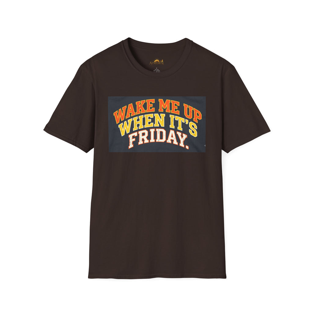 Wake Me Up When It's Friday T-Shirt — Retro Weekend Graphic Tee