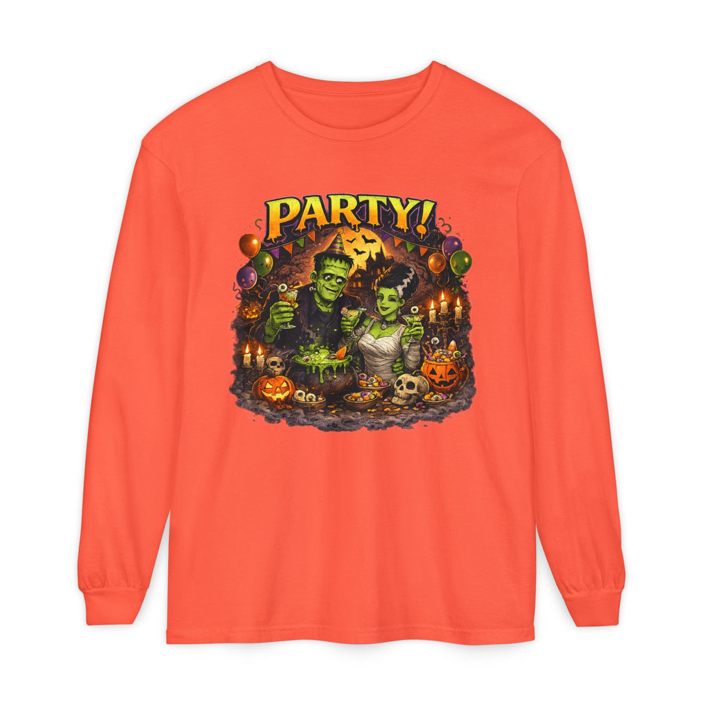 Mr. & Mrs. Frankenstein Halloween Monster Party Long Sleeve T-Shirt