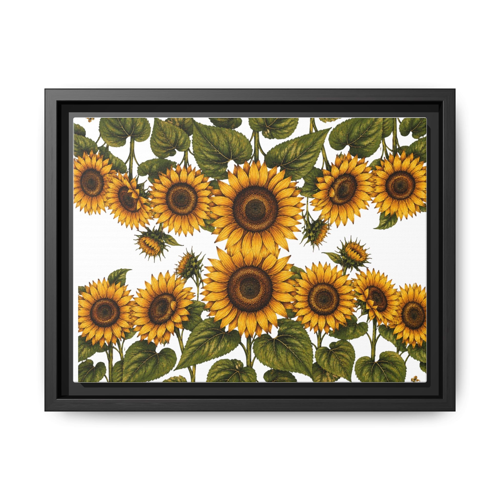 Framed Sunflower Canvas Print — Matte Floral Wall Art