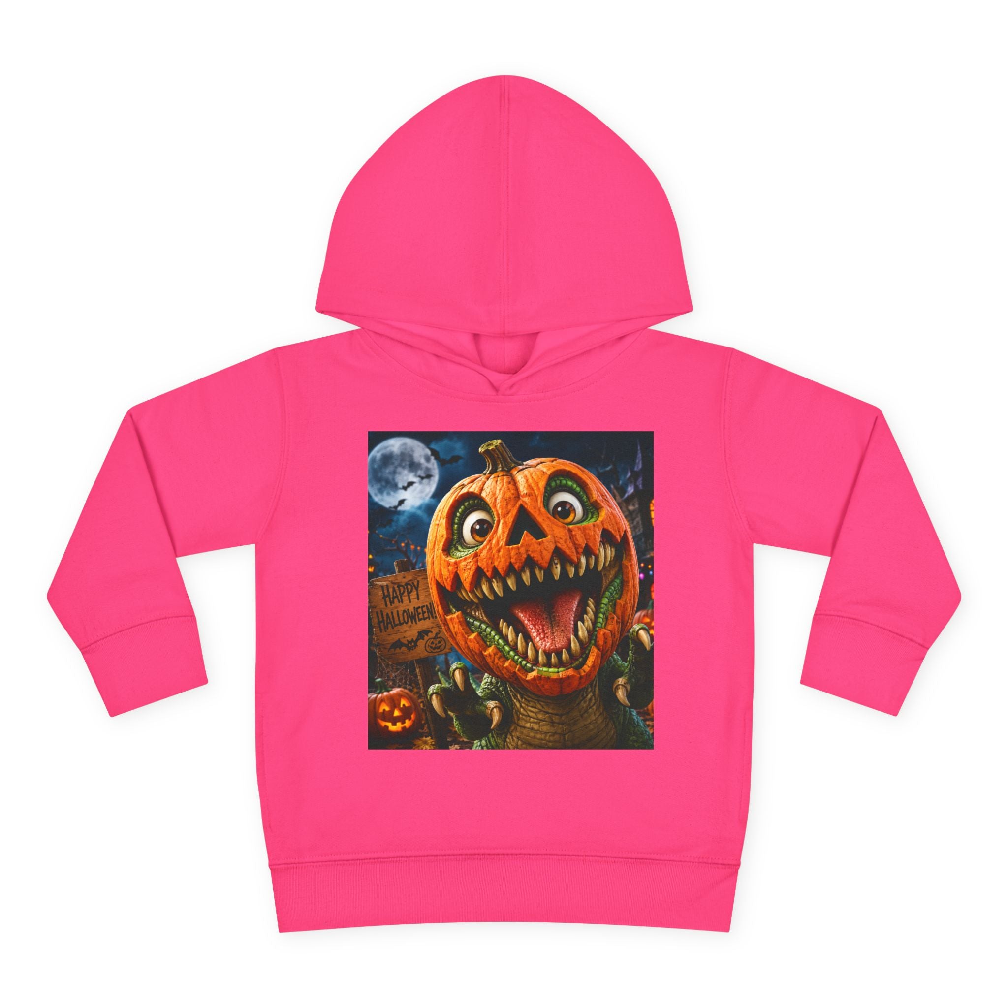 Halloween Toddler Hoodie — Dinosaur Creepy Jack-O'-Lantern Pumpkin Halloween Pullover
