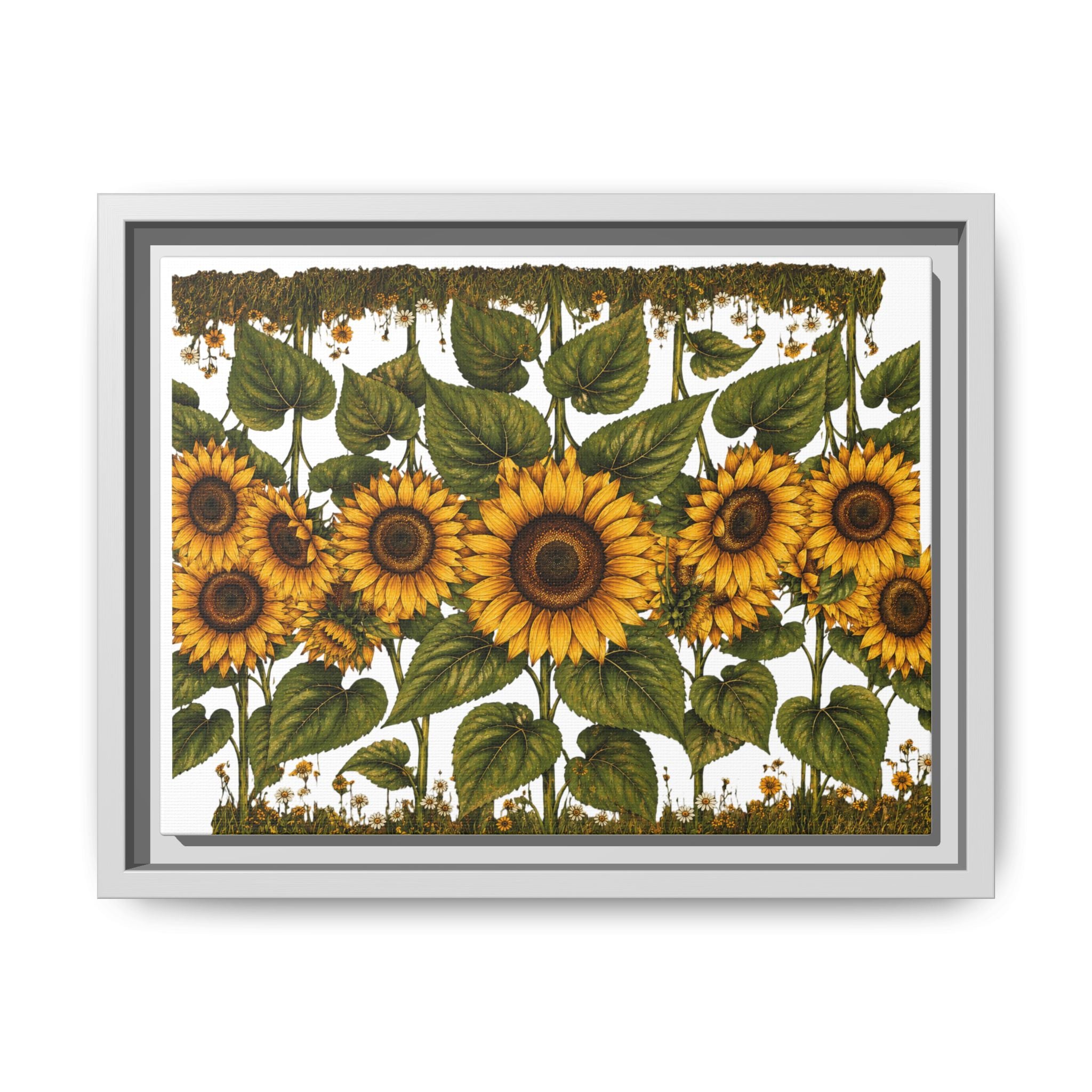 Framed Sunflower Canvas Print — Matte Floral Wall Art