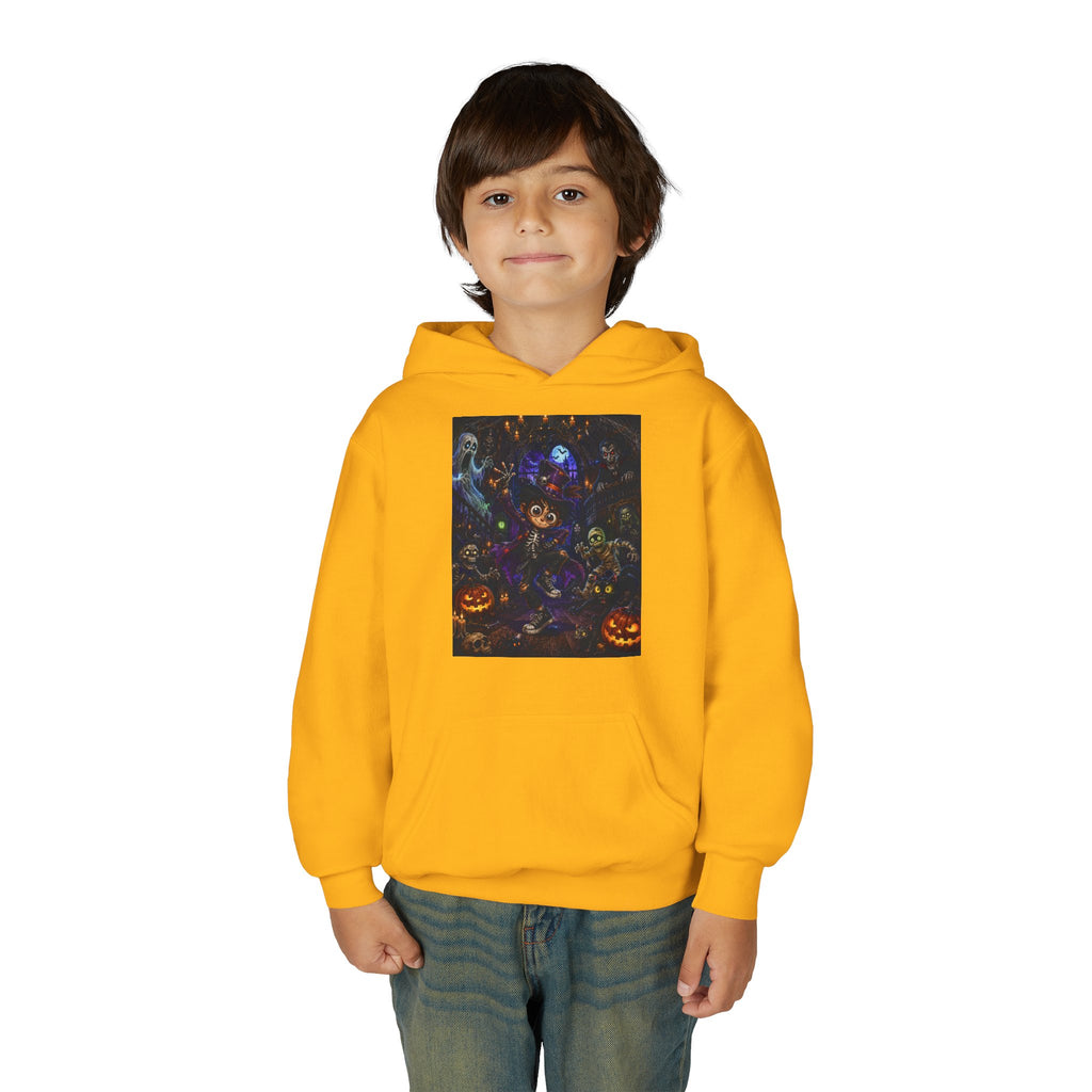 Youth Hoodie - Spooky Magician Halloween Jack-o'-Lantern Galaxy Design