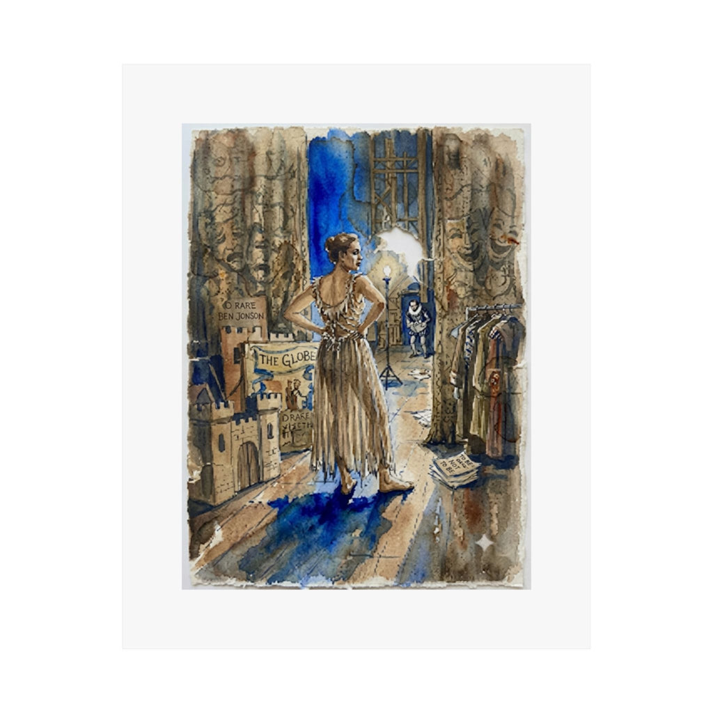 Theatre Backstage Poster — Vintage Actress Matte Vertical Art Print
