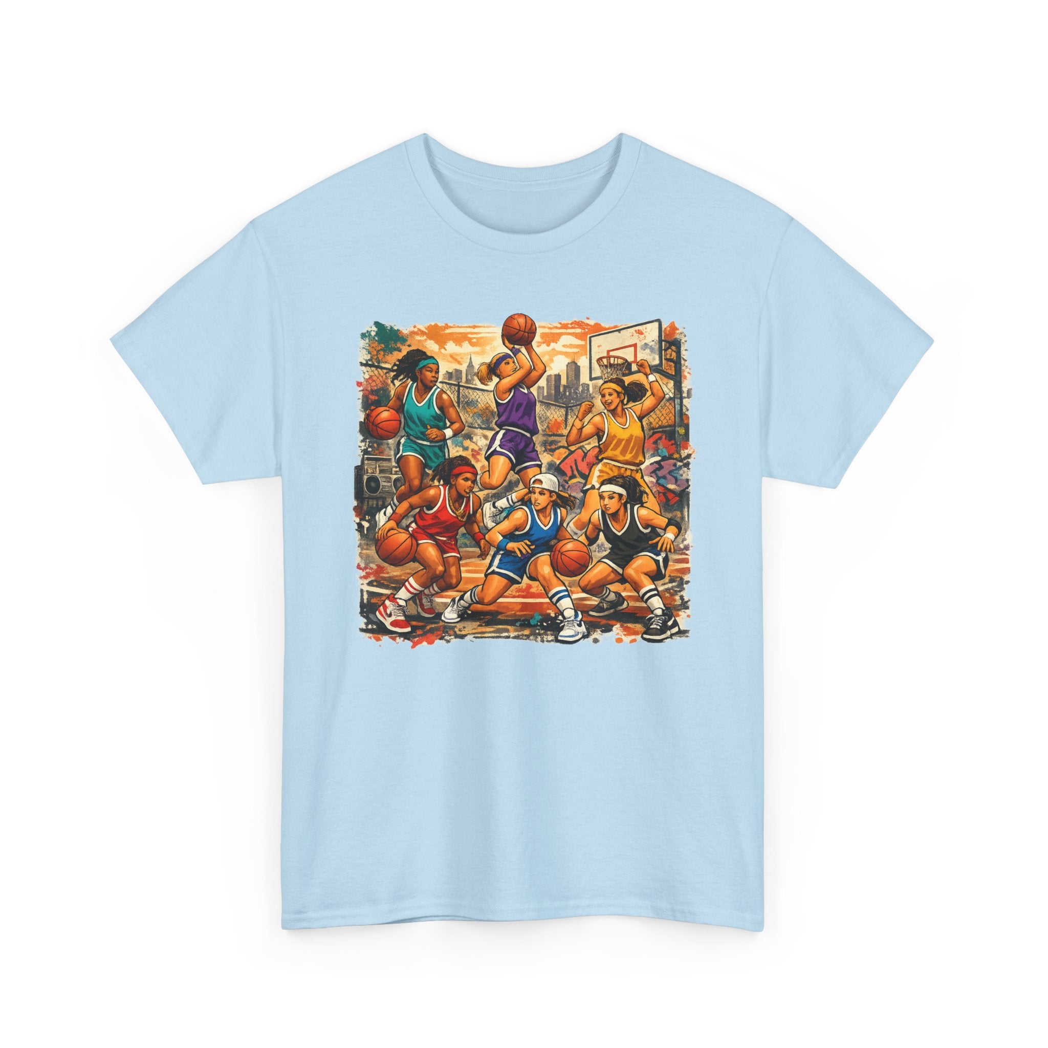 Street Basketball Crew Graphic Tee — Urban Court Players Illustration