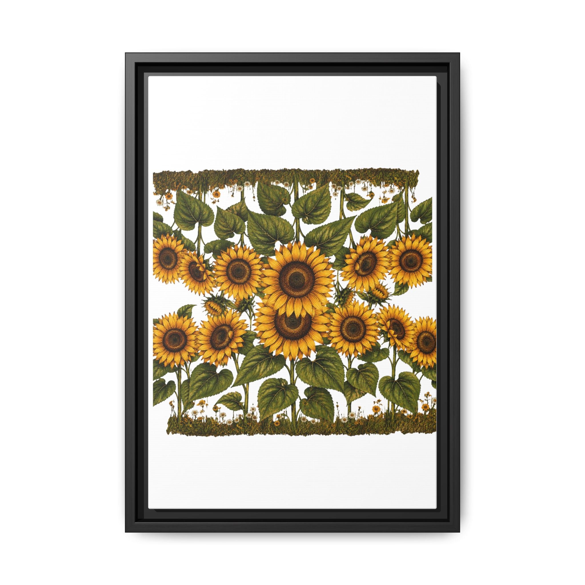 Framed Sunflower Canvas Print — Matte Floral Wall Art