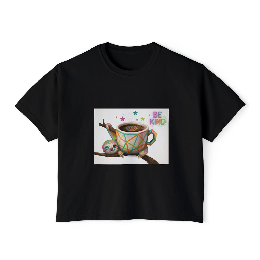 Cute Shiba Inu Coffee Tee — 'in my urge to walk out' Women's Boxy T-Shirt