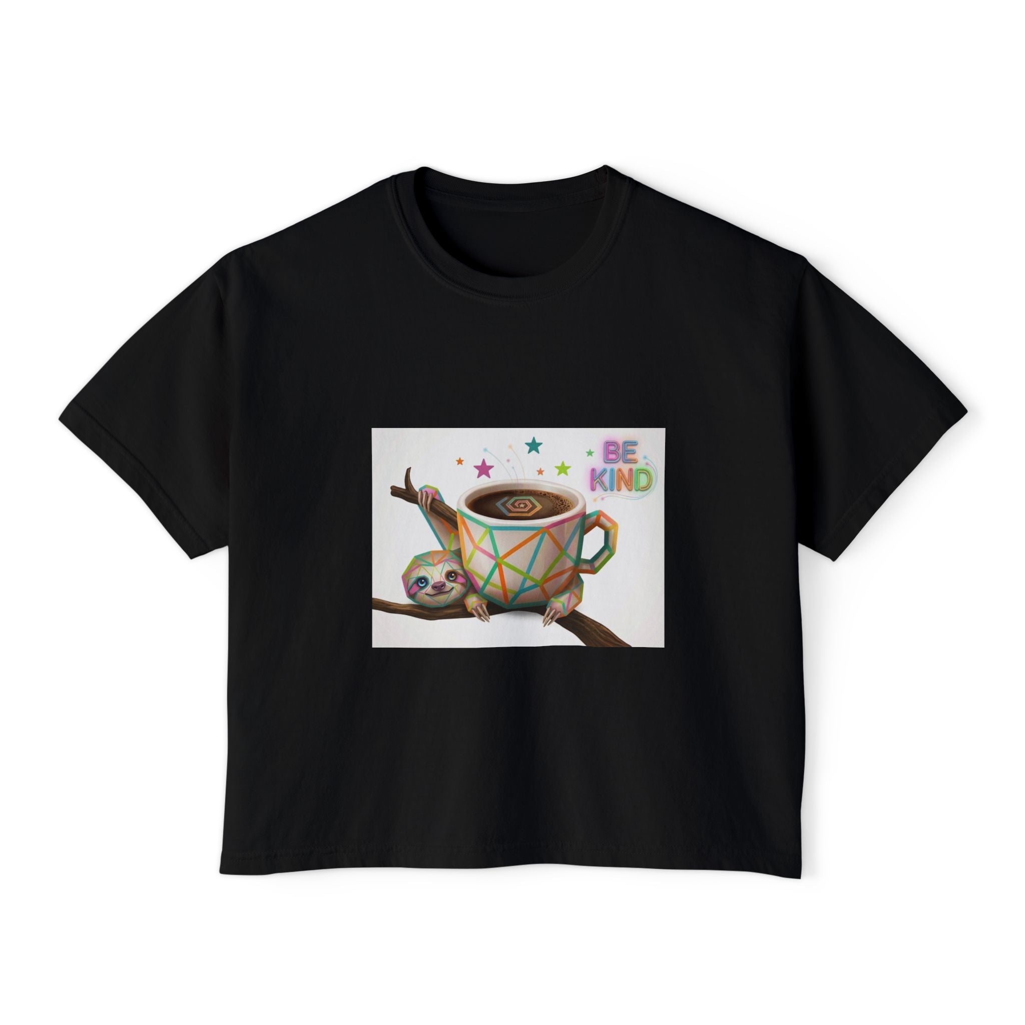 Cute Shiba Inu Coffee Tee — 'in my urge to walk out' Women's Boxy T-Shirt